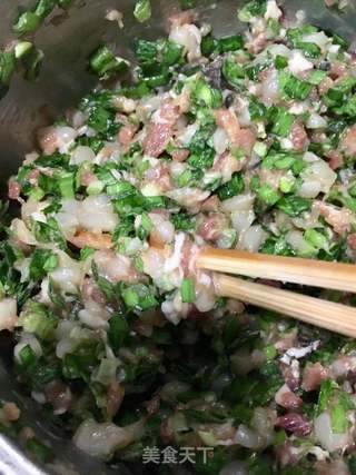 生煎韭菜扇贝元宝饺的做法步骤:9