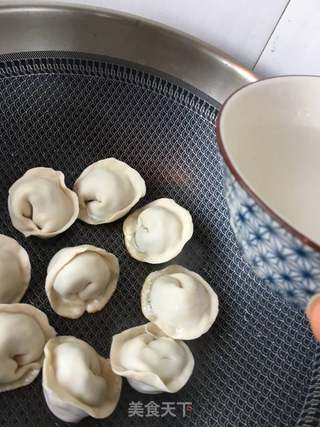 生煎韭菜扇贝元宝饺的做法步骤:15