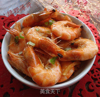 葱姜油炒虾的做法步骤：7