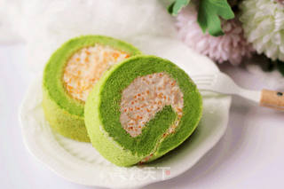 小清新范儿滴【菠菜南瓜蛋糕卷】的做法步骤:26