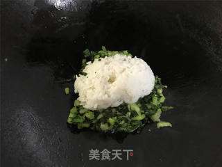 青菜鸡蛋炒饭的做法步骤:7