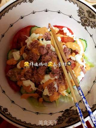 腊月二十三小年 花团锦簇之金枪鱼杂菜沙拉的做法步骤:6