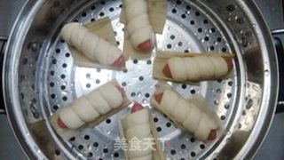 烤肠馒头卷的做法步骤:7