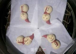 雪人棒棒糖馒头的做法步骤:14