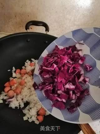 紫包菜蛋炒饭的做法步骤:5