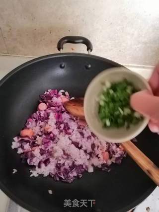 紫包菜蛋炒饭的做法步骤:6
