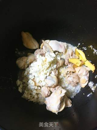 鸡肉山药菠菜粥的做法步骤:4