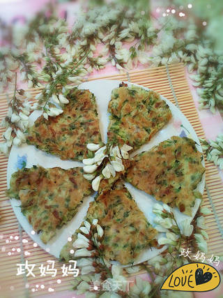 槐花蛤蜊饼的做法步骤:14