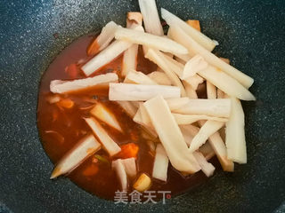 茄汁莲藕条的做法步骤:7