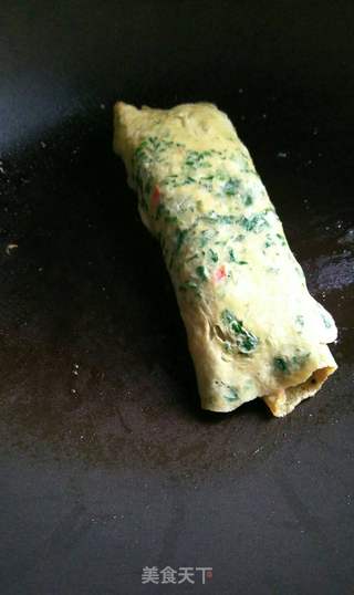 芹菜叶小米椒厚蛋烧的做法步骤：12