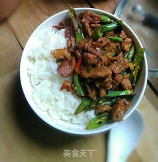 农家小炒肉盖码饭的做法步骤：7