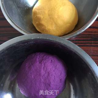 南瓜紫薯馒头的做法步骤:7