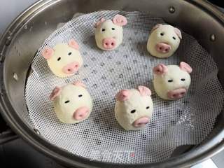 小猪豆沙包的做法步骤:17