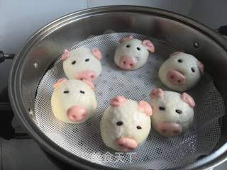 小猪豆沙包的做法步骤:18