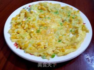 “家乡美食”葱香玉米煎蛋的做法步骤：5