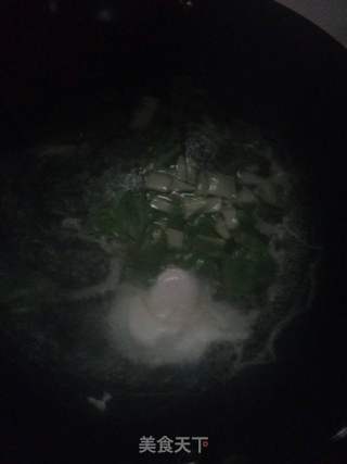 鸡蛋青菜豆粑的做法步骤:6