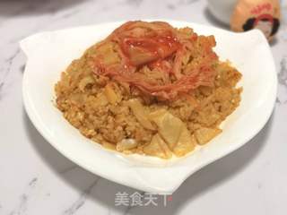 主食—泡菜蛋炒饭的做法步骤：7