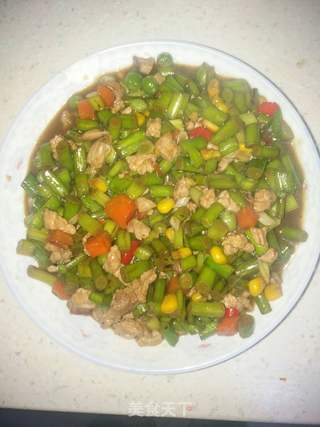 蒜苔杂拌菜炒肉末的做法步骤:12