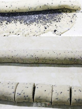 降三高的苦荞麦黑芝麻馒头卷的做法步骤:5