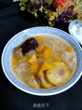 南瓜栗子银耳羹的做法步骤:9