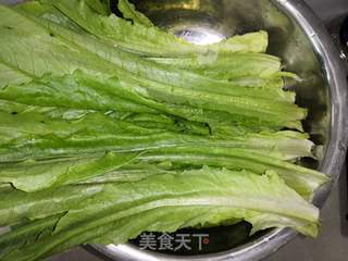 #快手素菜#白灼油麦菜的做法步骤：1