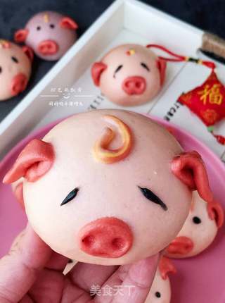 萌哒哒的小猪馒头的做法步骤:14