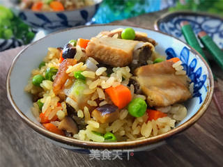 香菇排骨焖饭的做法步骤:11