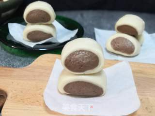 可可双色馒头的做法步骤:11