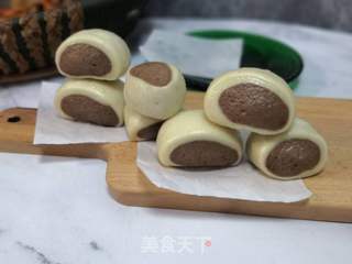 可可双色馒头的做法步骤:12