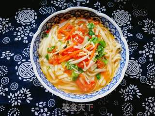 西红柿胡萝卜汤面的做法步骤:14