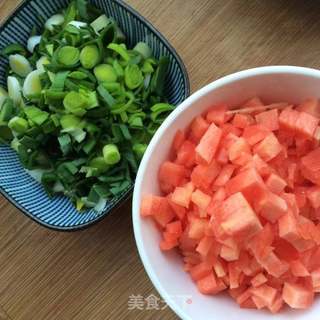 火腿炒饭的做法步骤:3