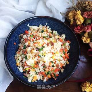 火腿炒饭的做法步骤:9