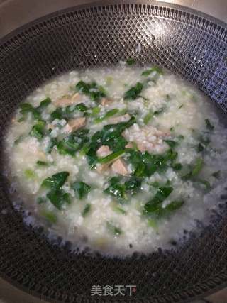 菠菜猪肝粥的做法步骤:20