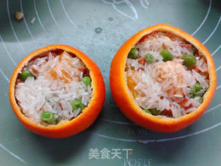 香橙腊肠蒸饭的做法步骤:13