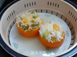 香橙腊肠蒸饭的做法步骤:18