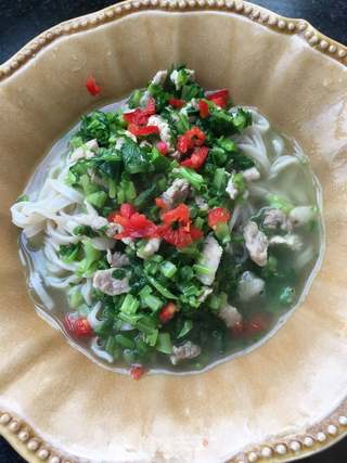 苔菜肉丁过水面的做法步骤:19