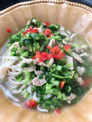 苔菜肉丁过水面的做法步骤:20