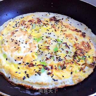 鸡蛋芝麻煎饼的做法步骤:6