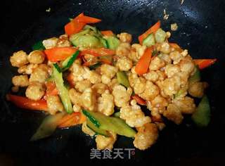 小炒扇贝丁的做法步骤:9