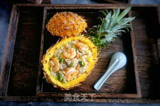 虾仁菠萝炒饭的做法步骤:10