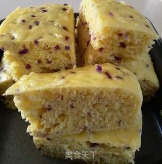 玉米紫薯粒发糕的做法步骤:12