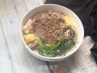 筒骨韭菜荞麦面的做法步骤:5