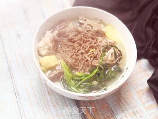 筒骨韭菜荞麦面的做法步骤:6