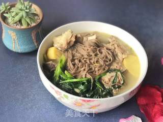 筒骨韭菜荞麦面的做法步骤:7