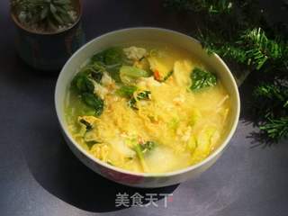 青菜鸡蛋煮方便面的做法步骤：6