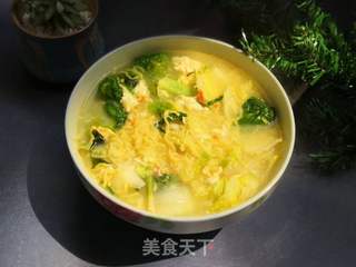 青菜鸡蛋煮方便面的做法步骤：9