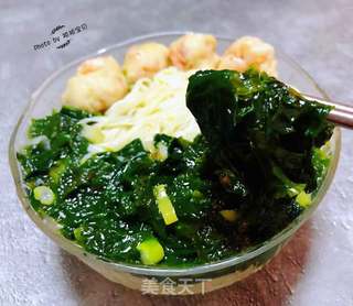 虾滑海菜面的做法步骤:13