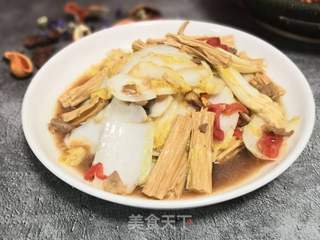 腐竹炒娃娃菜的做法步骤:12