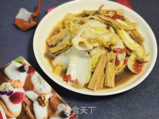 腐竹炒娃娃菜的做法步骤:14
