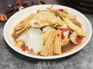 腐竹炒娃娃菜的做法步骤:15